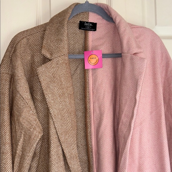 DIL NWT oversized Pink and Brown Women's coat - Picture 4 of 10